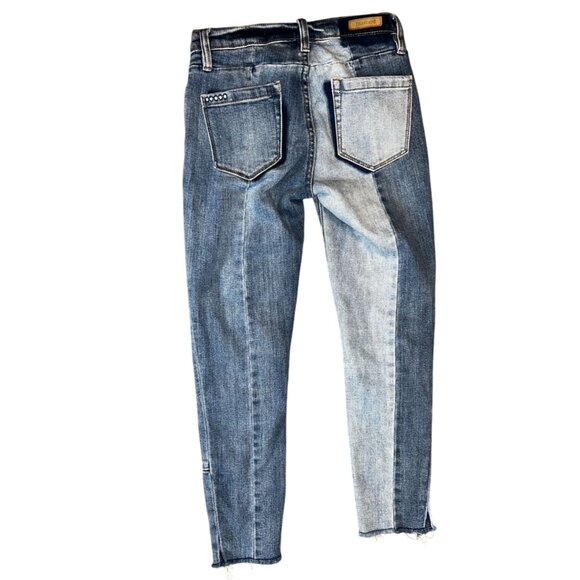 Blank NYC WomensThe Reade Crop Patchwork Raw Hem Jeans Size 25 - Picture 2 of 5